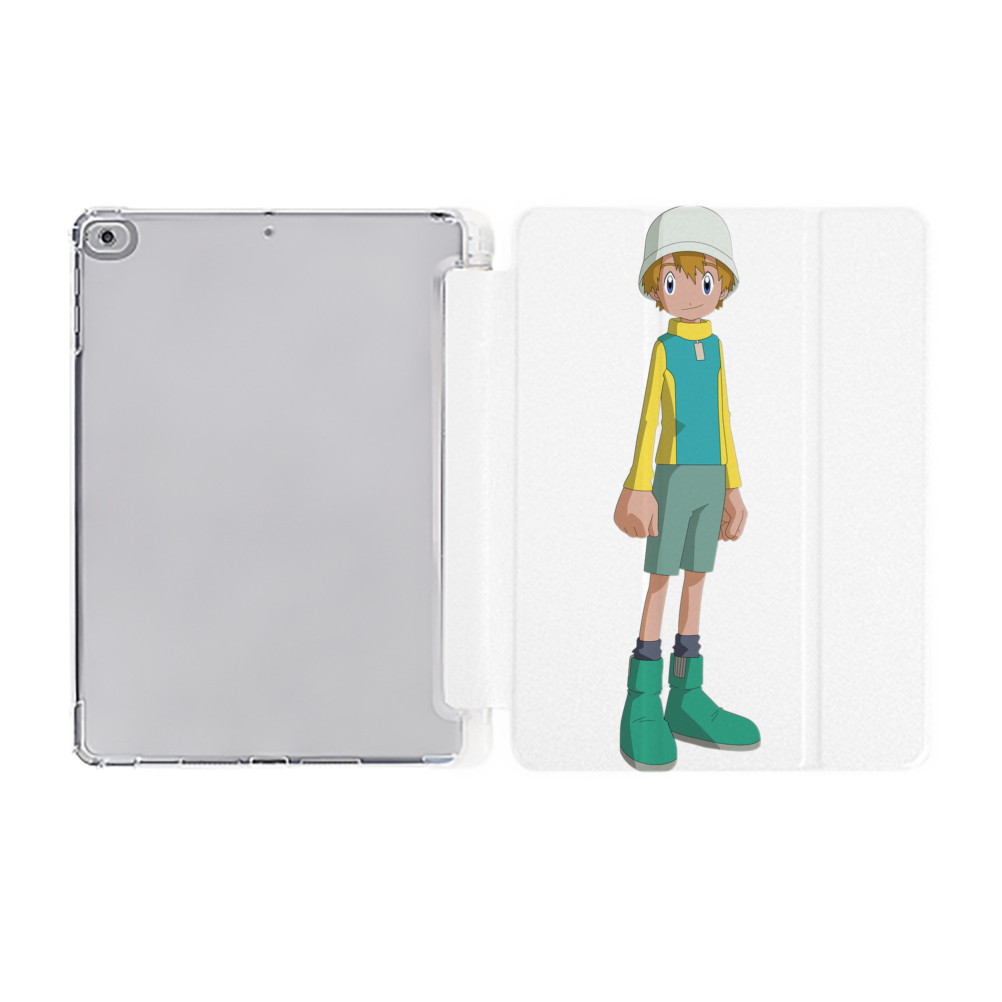 （画像用） Digimon デジタルモンスター/デジモン IPad ケース ペン収納付き 三つ折りスタンド PUレザー×シリコン 対応機種9.5/10.5/10.9インチ
